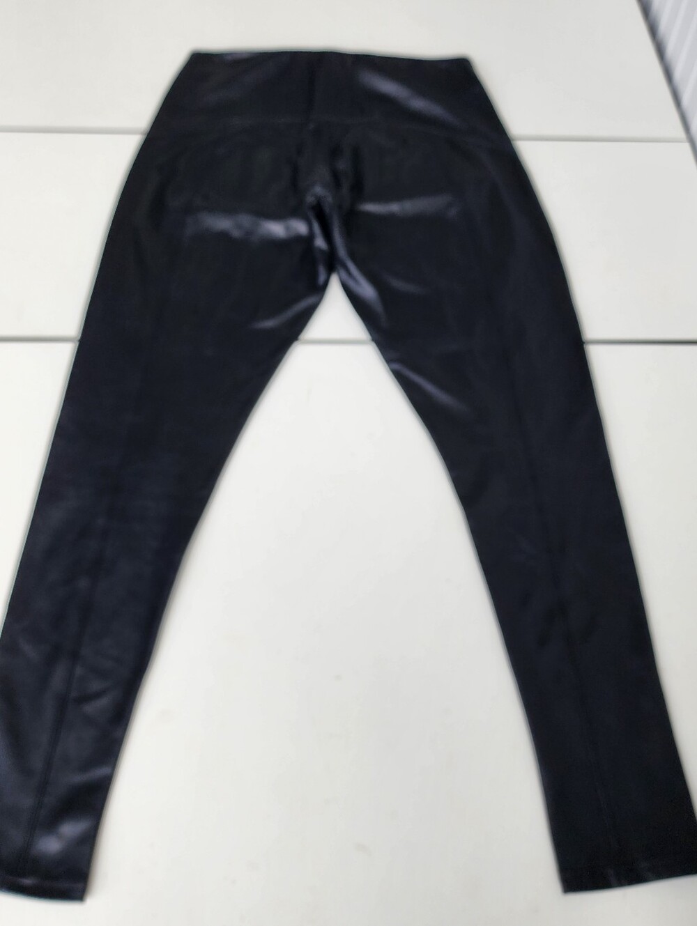 NWOT Nordstrom Faux Leather Rayon Leggings Black High Waisted Skinny Pants  M - Picture 10 of 11